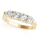 yellow gold 4-stone diamond wedding band