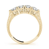yellow gold 4-stone diamond wedding band