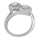 white gold diamond cluster flower ring