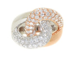 white gold and rose gold diamond twist ring