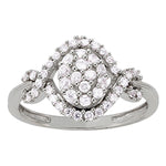 white gold halo diamond cluster ring