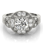 platinum vintage-inspired diamond engagement ring
