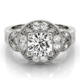 platinum vintage-inspired diamond engagement ring