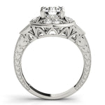platinum vintage-inspired diamond engagement ring