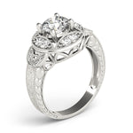 platinum vintage-inspired diamond engagement ring