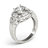 platinum vintage-inspired diamond engagement ring