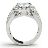 platinum cushion cut halo engagement ring