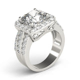 platinum cushion cut halo engagement ring