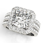 platinum cushion cut halo engagement ring