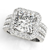 platinum cushion cut halo engagement ring