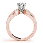 rose gold triple row vintage-inspired diamond engagement ring