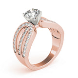 14kt Rose Gold Vintage-Inspired Triple Row Engagement Ring Setting
