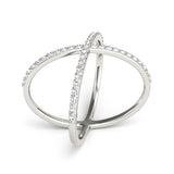 white gold diamond x ring