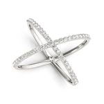 white gold diamond x ring