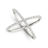 white gold diamond x ring