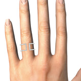 white gold squared open concept diamond ring 