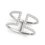 white gold squared open concept diamond ring 
