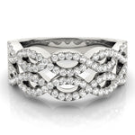 white gold woven diamond wedding band