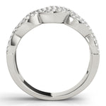 white gold woven diamond wedding band