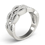 white gold woven diamond wedding band