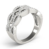 white gold woven diamond wedding band
