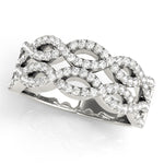 white gold woven diamond wedding band