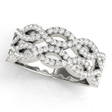 white gold woven diamond wedding band