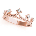 rose gold diamond crown ring