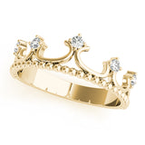 yellow gold diamond crown ring