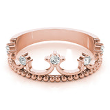rose gold diamond crown ring