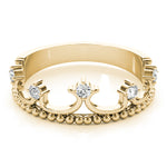 yellow gold diamond crown ring