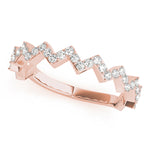 rose gold diamond zigzag stackable ring