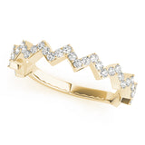 yellow gold diamond zigzag stackable ring