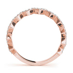 rose gold diamond zigzag stackable ring