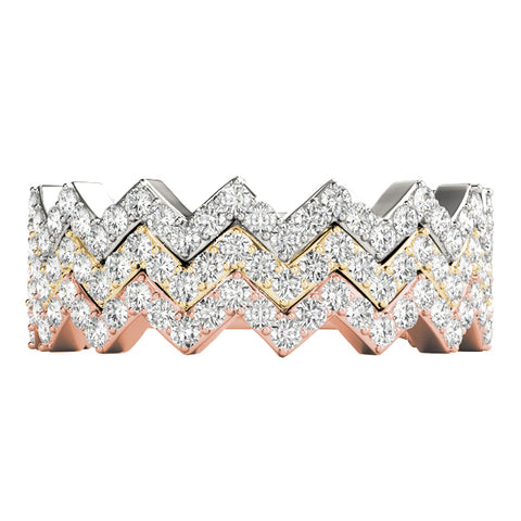 white gold yellow gold rose gold diamond zigzag stackable rings