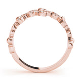 rose gold diamond flower stackable ring