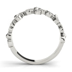 white gold diamond flower stackable ring
