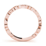rose gold floral diamond stackable ring
