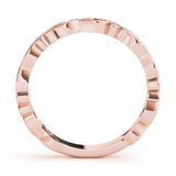 rose gold floral diamond stackable ring