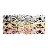 floral diamond stackable rings