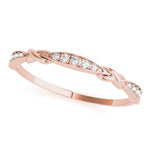 rose gold knotted diamond stackable ring