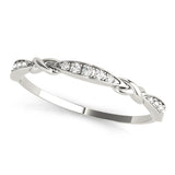 white gold knotted stackable ring