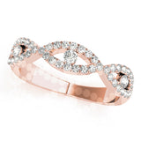 rose gold crossover diamond stackable ring