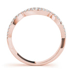 rose gold crossover diamond stackable ring