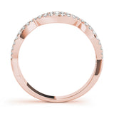 rose gold crossover diamond stackable ring