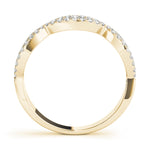 yellow gold crossover diamond stackable ring