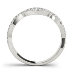 white gold crossover diamond stackable ring