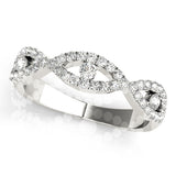 white gold crossover diamond stackable ring