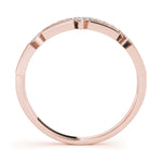 rose gold double row diamond stackable ring 