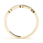 yellow gold double row diamond stackable ring 